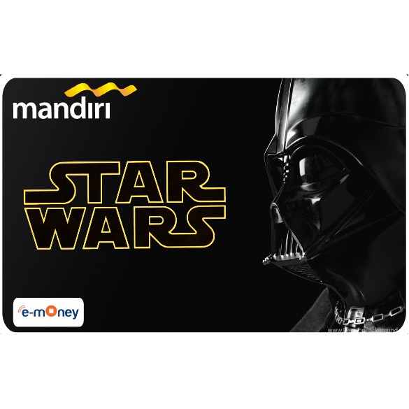 Kartu Emoney Etoll Mandiri Saldo 0 Star Wars Classic - Black Logo