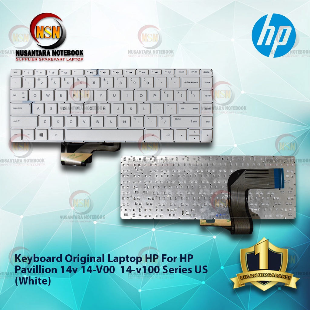 Keyboard Original Laptop Hp Pavilion 14-V 14-V000 14-V100 Series (US) - White