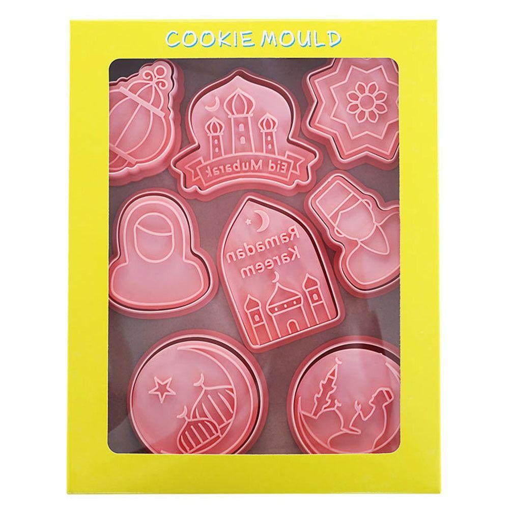 Solighter 8pcs/set Cetakan Kue Fondant Makanan Eid Mubarak Islam Muslim Festival Cookie Cutter