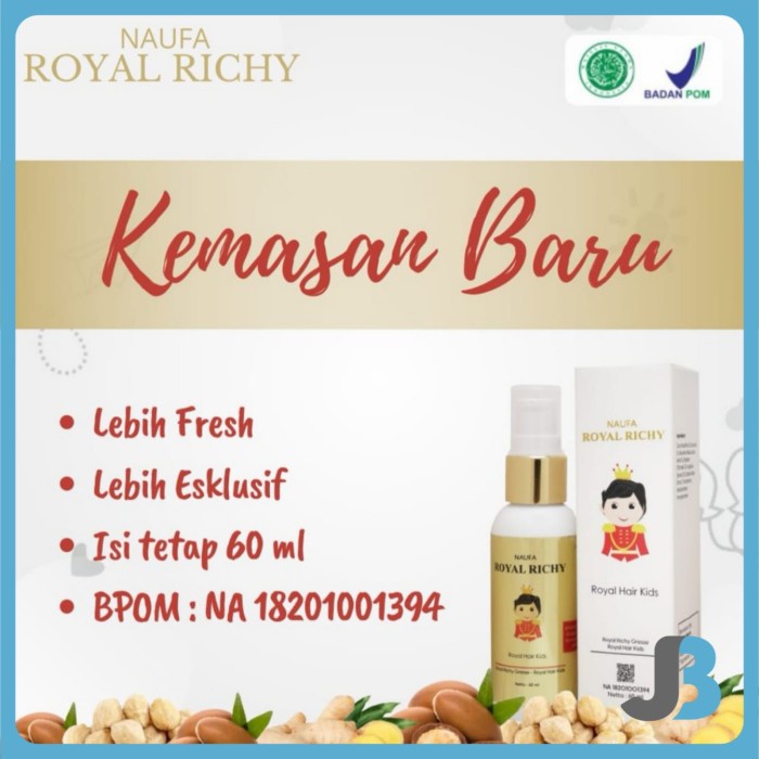 Naufa Royal Richy Vitamin Serum Penumbuh Rambut Bayi dan Anak Original
