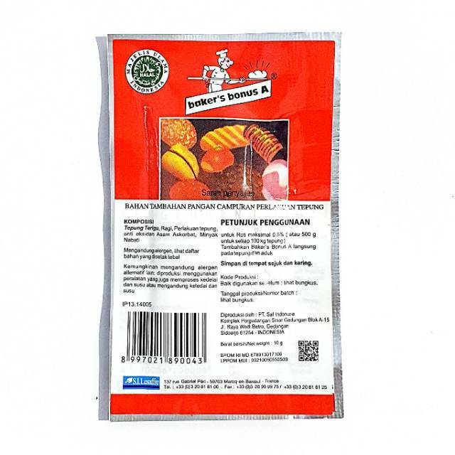 

baker bonus A bread improver sachet 10 gram bahan baking roti