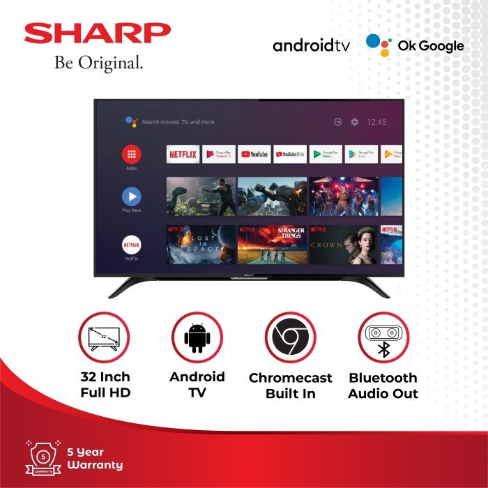 SHARP LED ANDROID TV 32in 2T-C32BG1i 32" ANDROID TV