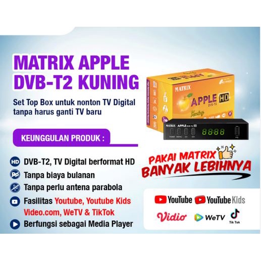 Set Top Box TV Digital Matrix Apple DVB T2 Full HD / Matrix Burger Garuda / Set Box TV Digital / BISA GOSEND COD