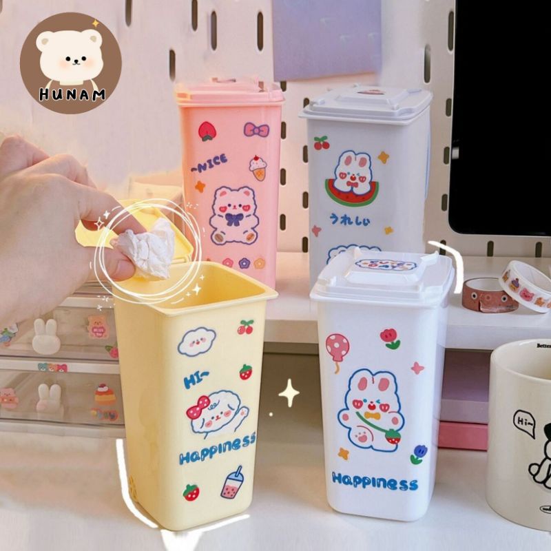 

HUNAM Tempat Sampah Mini Meja Belajar Kotak Pensil Alat Tulis