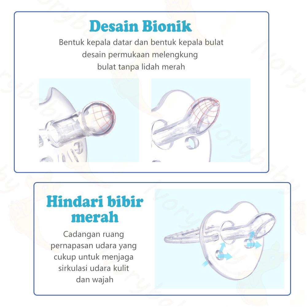 Ivorybaby Dot bayi bulat/datar silikon Empeng bayi Kompeng bayi BPA free Baby pacifier