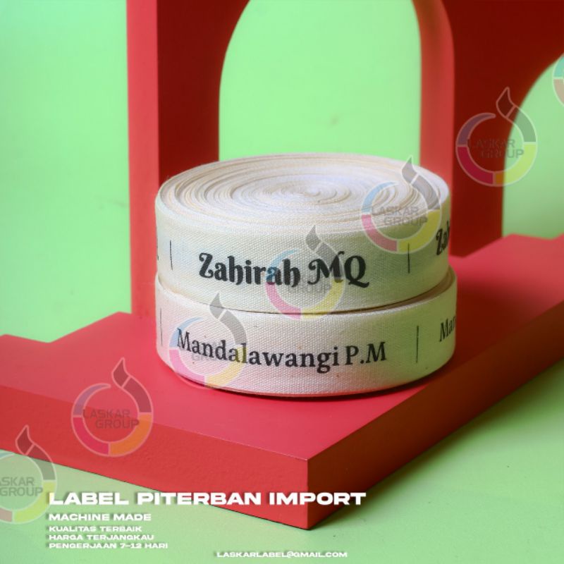 label katun/cottonlabel/piterbanimport/label piteran 2 cm,2.5cm,3cm,4cm dan 5cm paket murah 1 roll 15 M