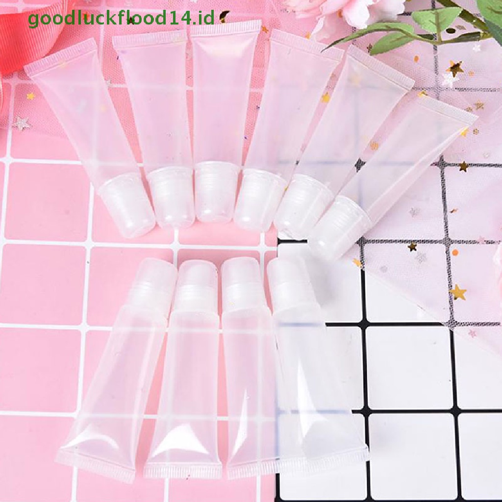 [GOOGFOUR] 10pcs Tabung Kosmetik Kosong Isi Ulang Baru Lip Gloss Balm Wadah Kosmetik Bening [TOP]