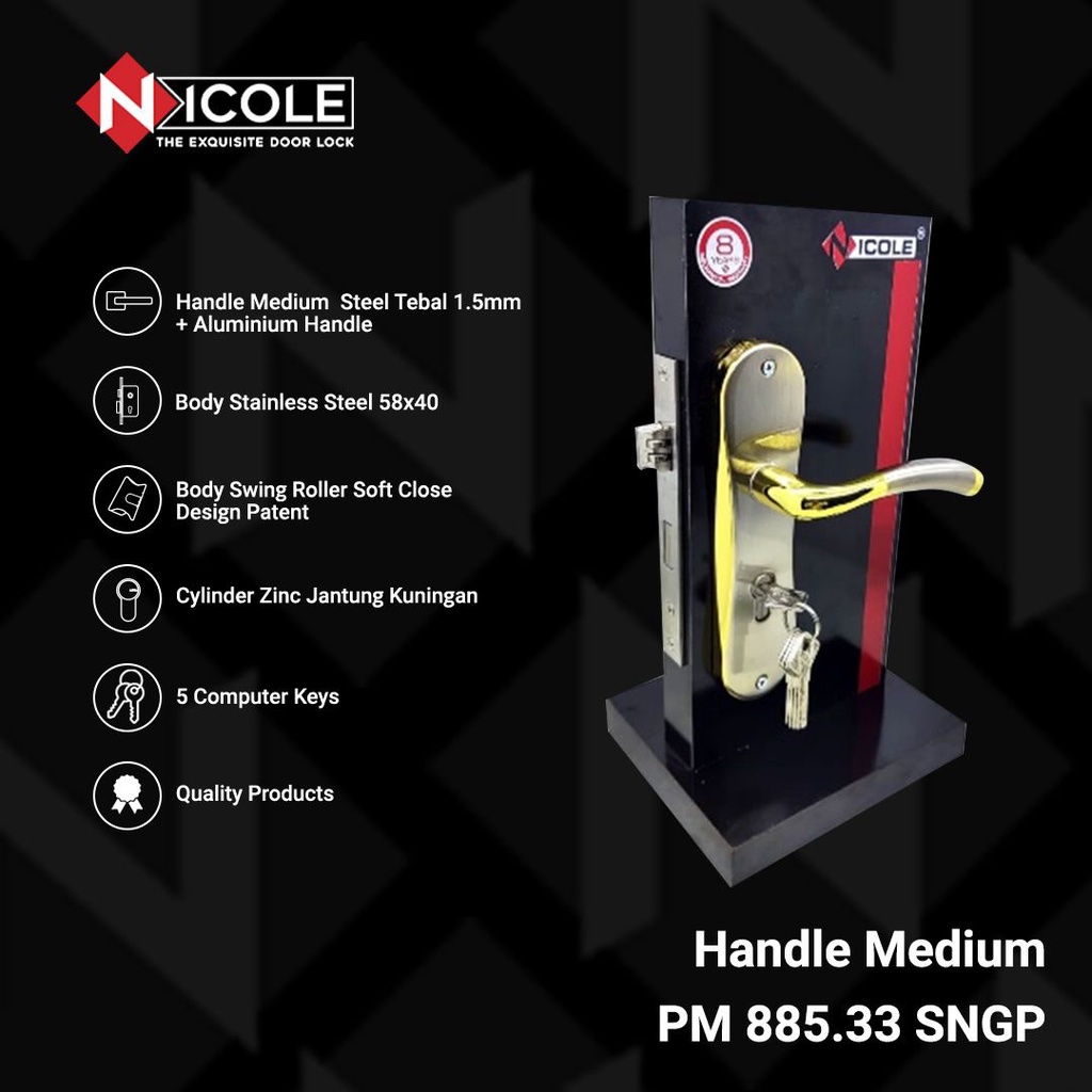 Gagang Pintu Set Kayu / Handle Medium Set