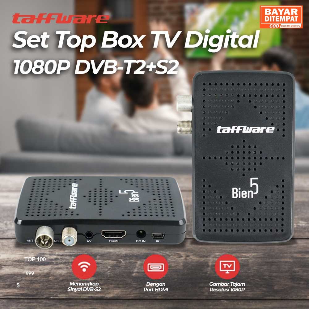 ( ORI ) Taffware Bien5 Set Top Box TV Digital H.264 1080P DVB-T2+S2