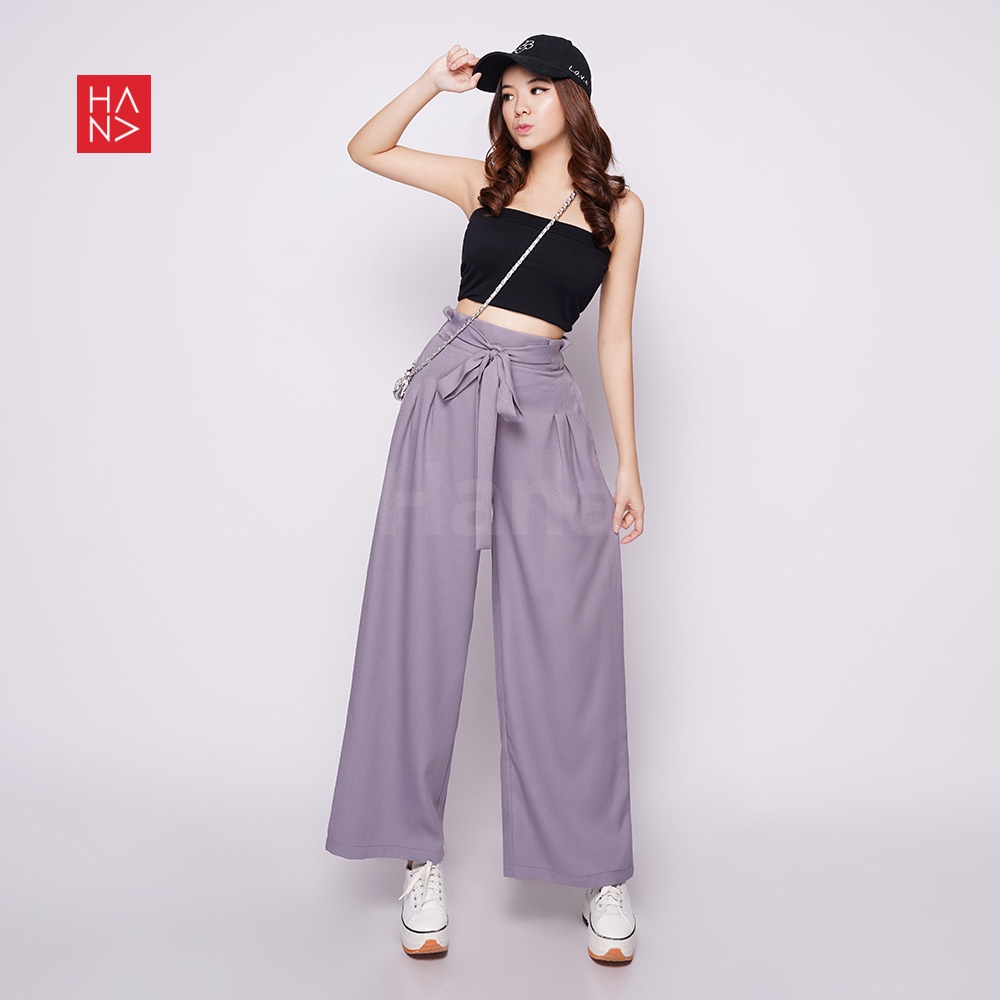 Hana Fashion - Ribbony Side Pants Celana Panjang Wanita - LP031