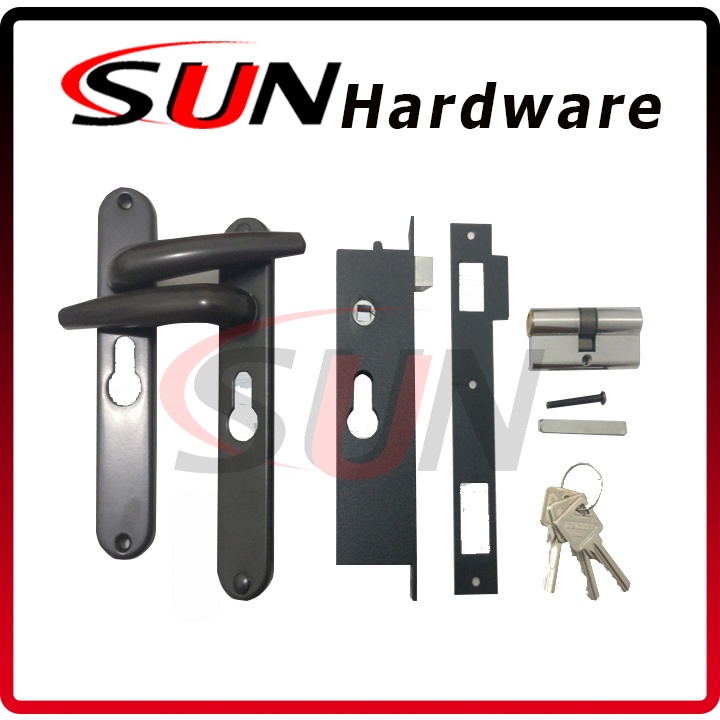 Handle Kunci Pintu Kawat Nyamuk Expanded Alumunium Hitam Handel Tarikan Gagang