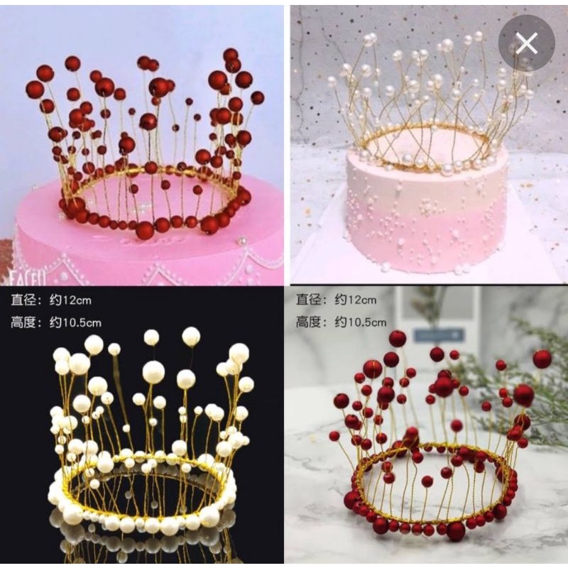 Cake topper Crown/topper kue mahkota/hiasan kue MAHKOTA MUTIARA