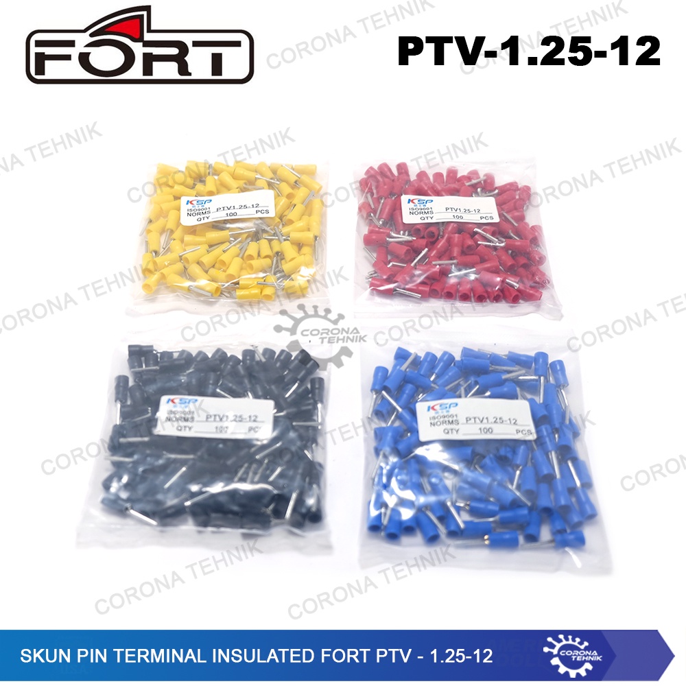 PTV - 1.25-12 - Skun Pin Terminal Insulated Fort