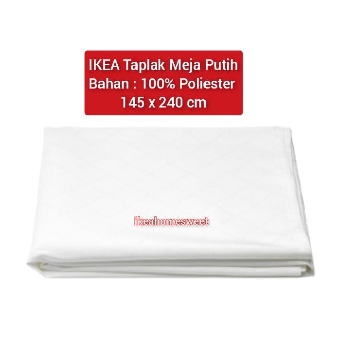 Taplak Meja Makan Putih Polos Polyester 240 x 145 cm