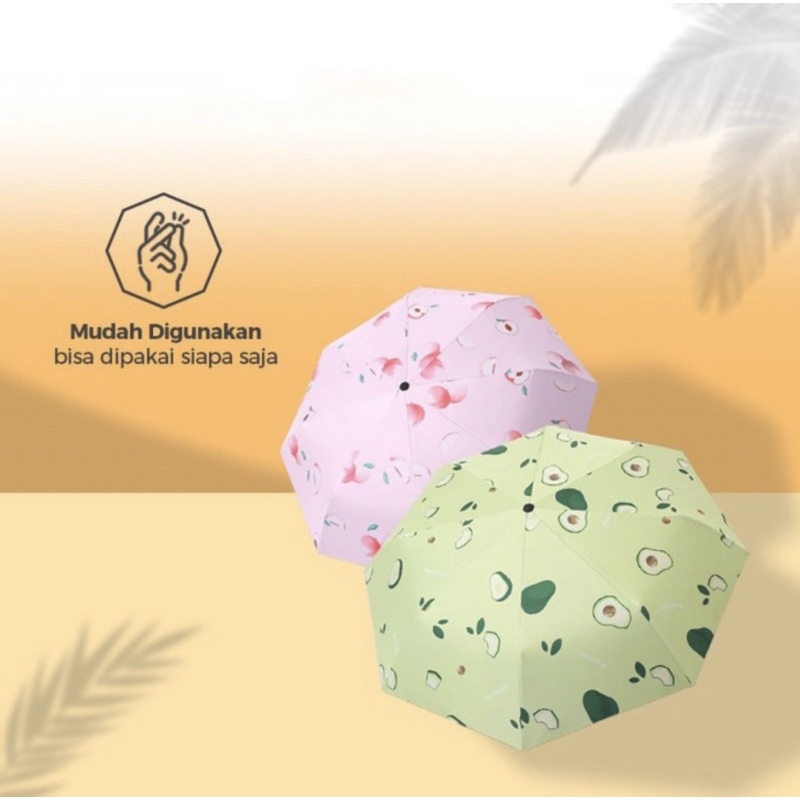 Payung Lipat Motif Buah - Payung Lipat Motif anti sinar UV - Payung Lipat