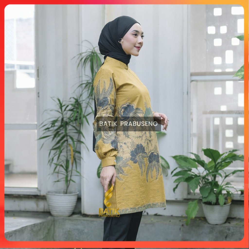 Batik Prabuseno - LAURA Tunik Batik Wanita Lengan Panjang