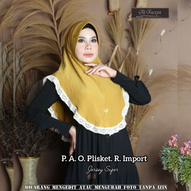 HIJAB INSTANT PLISKET RENDA IMPORT ORIGINAL AL FAEZYA