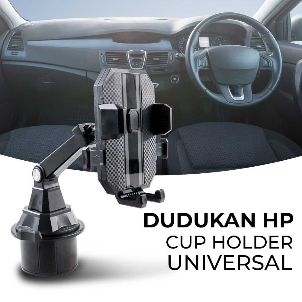 Dudukan HP Mobil Lock Cup Holder Handphone Mobil Tempel Car Holder Phone Universal