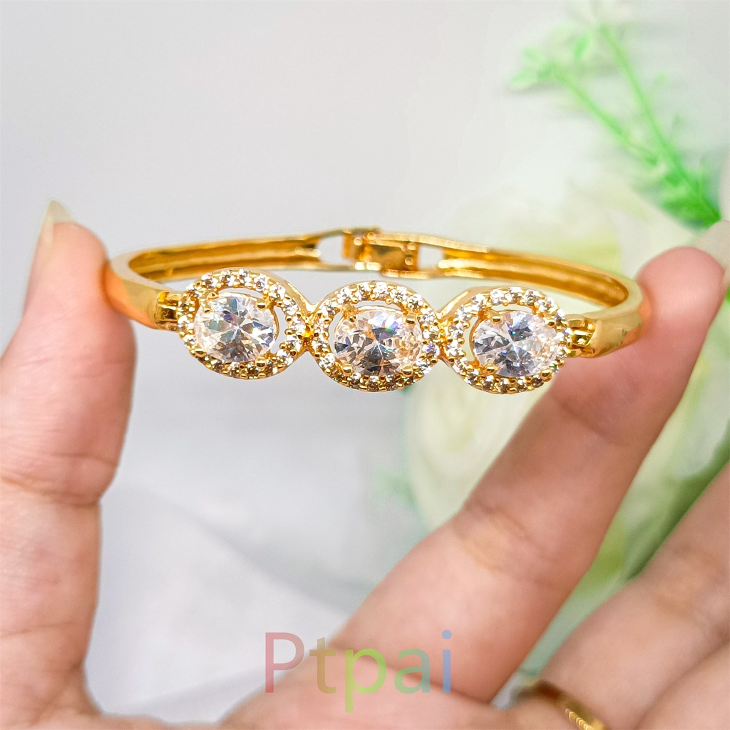 Gelang Fashion Bangle gold Mata zircon Mewah Bracelets xuping wanita lapis emas 24K