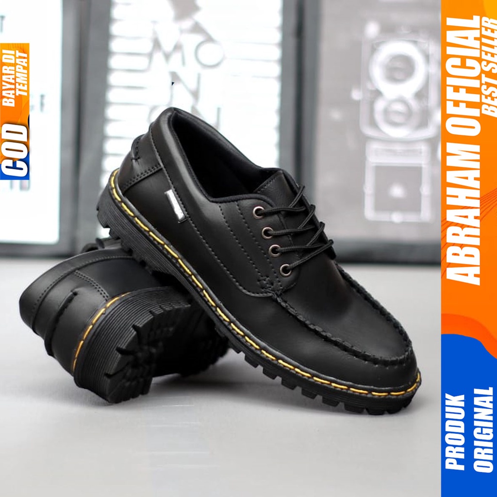 ABRAHAM Sepatu Pantofel Formal Docmart Hitam Pria