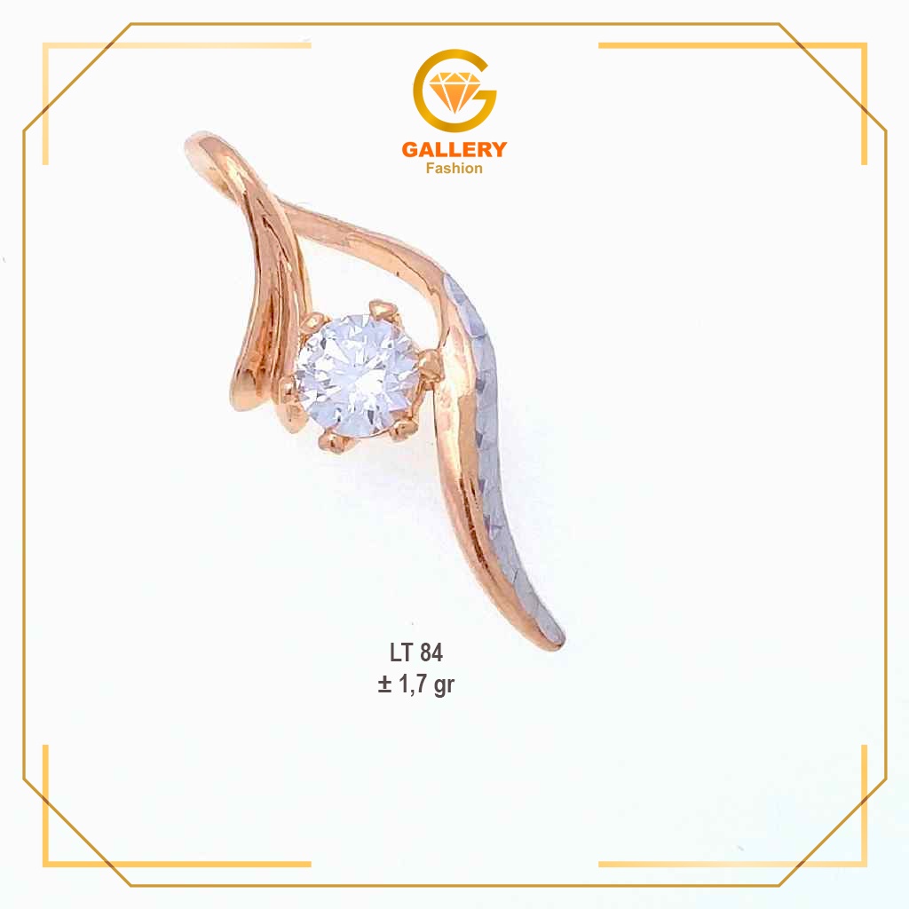 LIONTIN EMAS ASLI KADAR 8K ATAU 375 KODE LT 84 MODEL SIMPLE ELEGAN DENGAN GARIS MELENGKUNG MENGAPIT 