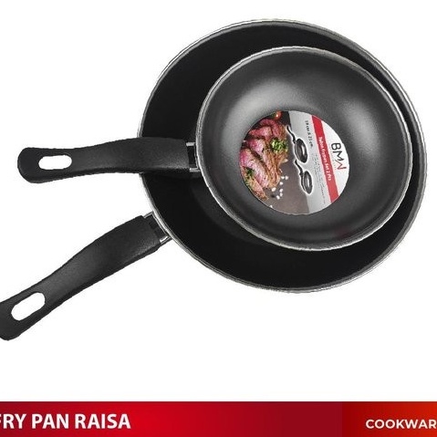 Teflon ANTI LENGKET fry pan isi 2/Alat Masak Penggorengan Pan anti lengket/fry pan panci set 2pcs panci masak anti lengket panci penggorengan panci tumis Pastela/Teflon BMW Frypan Set 2 Pcs HITAM - Fry Pan Set Non Stick Teplon Wajan