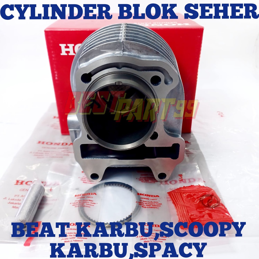 BLOK  mesin  SEHER HONDA KVY BEAT KARBU,SCOOPY KARBU,SPACY KARBU RING SEHER PISTON KUALITAS ORIGINAL