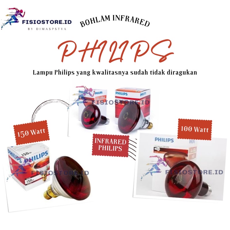 Jual LAMPU TERAPI INFRARED // BOHLAM INFRARED PHILIPS 150 & 100 Wat ...