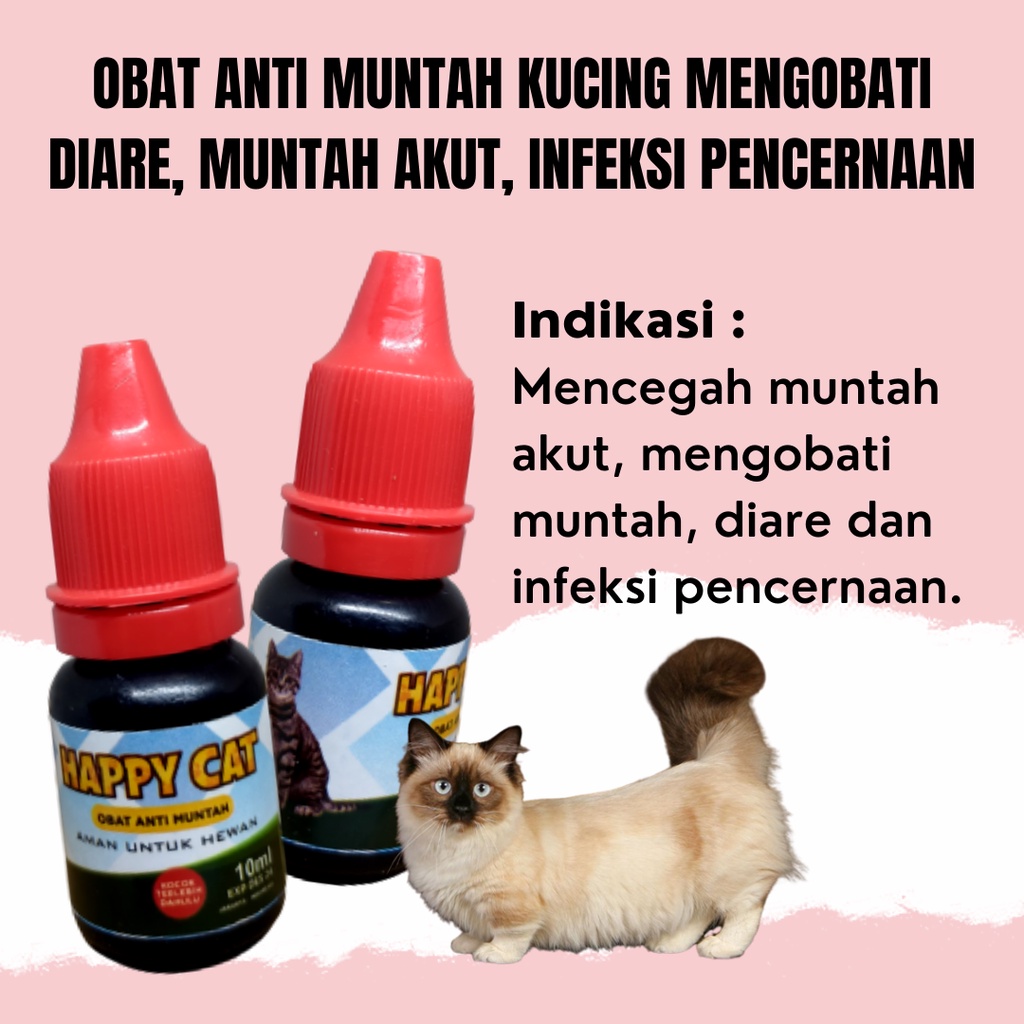 OBAT ANTI MUNTAH MUAL MENGOBATI MUNTAH AKUT PADA HEWAN PELIHARAAN KUCING ANJING HAPPY
