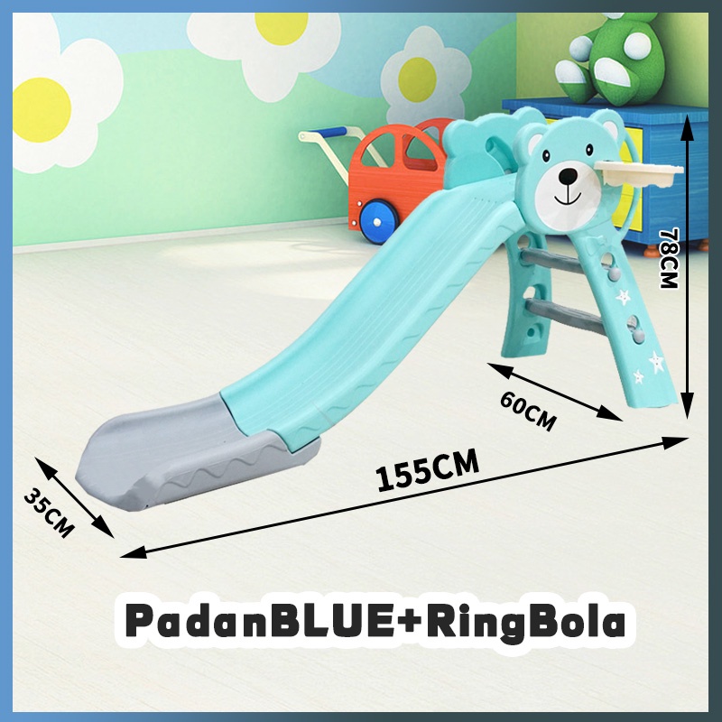 Sophia Perosotan Anak Mainan Anak Slide + Ring Basket Taman bermain keluarga -Mainan kombinasi kecil anak-anak