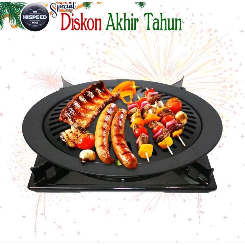 GRILL PAN PANGGANGAN DAGING BULAT GRILLER KOREAN BBQ GRILL PAN