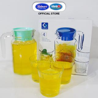 IDOLMART Tea Pot Set Kaca 4 in 1 Kalea Kimglass - Gelas Teko Kado Murah Bogor