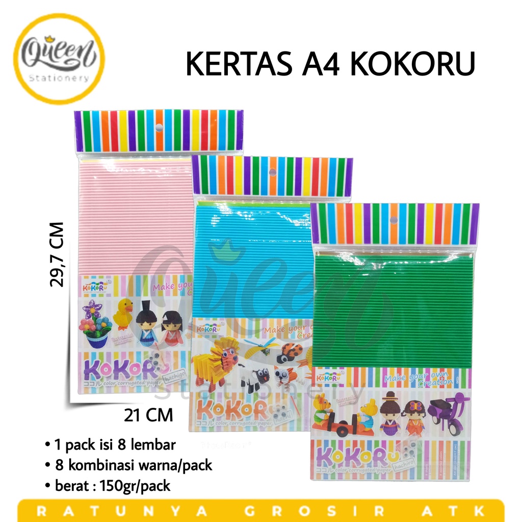 

1 PACK KERTAS A4 KOKORU CORRUGATED ART PAPER KERAJINAN TANGAN