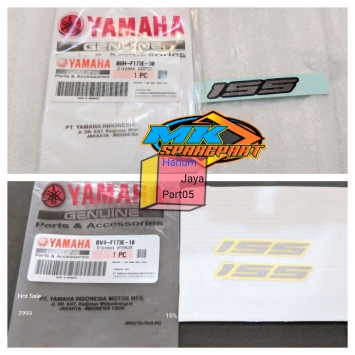 Emblem, Stiker, Sticker Tulisan 155 Nmax Old, All New Nmax Ori