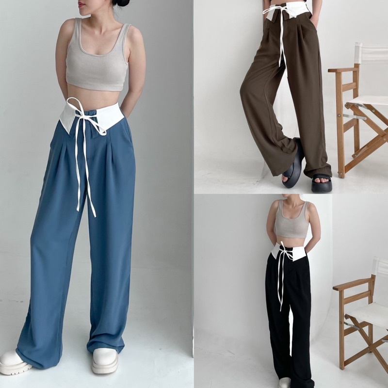 cleo pants / highweist / loose pants / kulot panjang