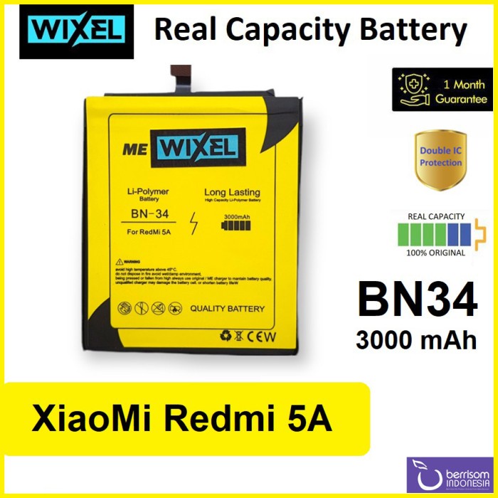 WIXEL ME BATERAI XIAOMI BN34 REDMI 5A ORIGINAL BATRE BATRAI ORI BN 34