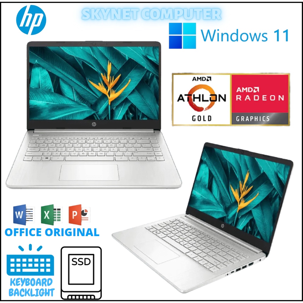 HP 14S FQ0564AU AMD ATHLON 3150U RAM8GB SSD512GB AMD RADEON GRAPHIC WINDOWS 11 DAN OHS 2021 ORIGINAL