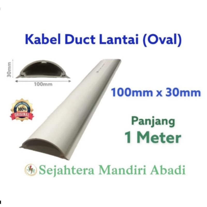 Floor Duct Cable 100x30 Kabel Dak Lantai Oval Setengah Lingkar 1 Meter
