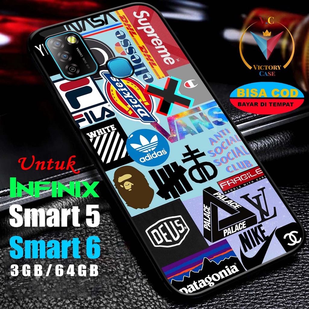 Case Hp Softcase glossy For INFINIX SMART 5 SMART 6 3GB/64GB  GRFTY Silikon glass Casing Handphone P