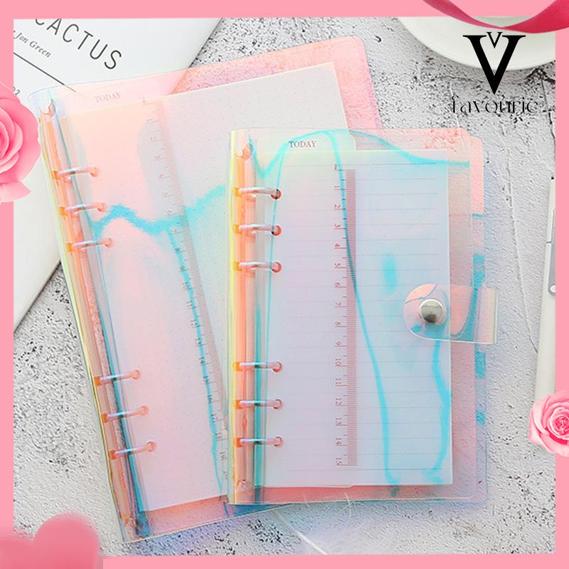 CODA6/A5 Clear Soft PVC Notebook Binder Cover Planner 6-Ring Loose-Leaf Folder Stationary-FA