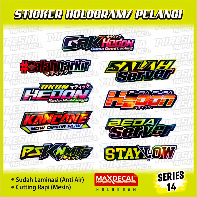Terbaru Stiker Viral Hologram Terlaris Racing Series 14 / Sticker Kata Kata / Sticker Motor Bengkel 