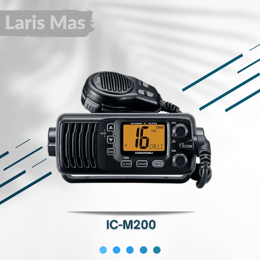 RIG Icom Marine IC M200 IC-M200 VHF Singleband Radio Komunikasi HT Mobil ICOM Single Band
