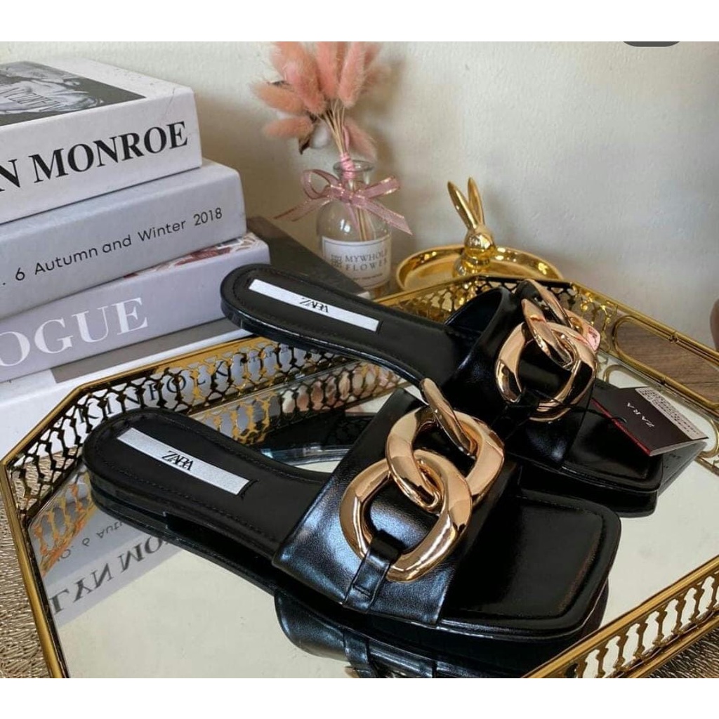 SANDAL WANITA ZS-832 FLAT BLACK