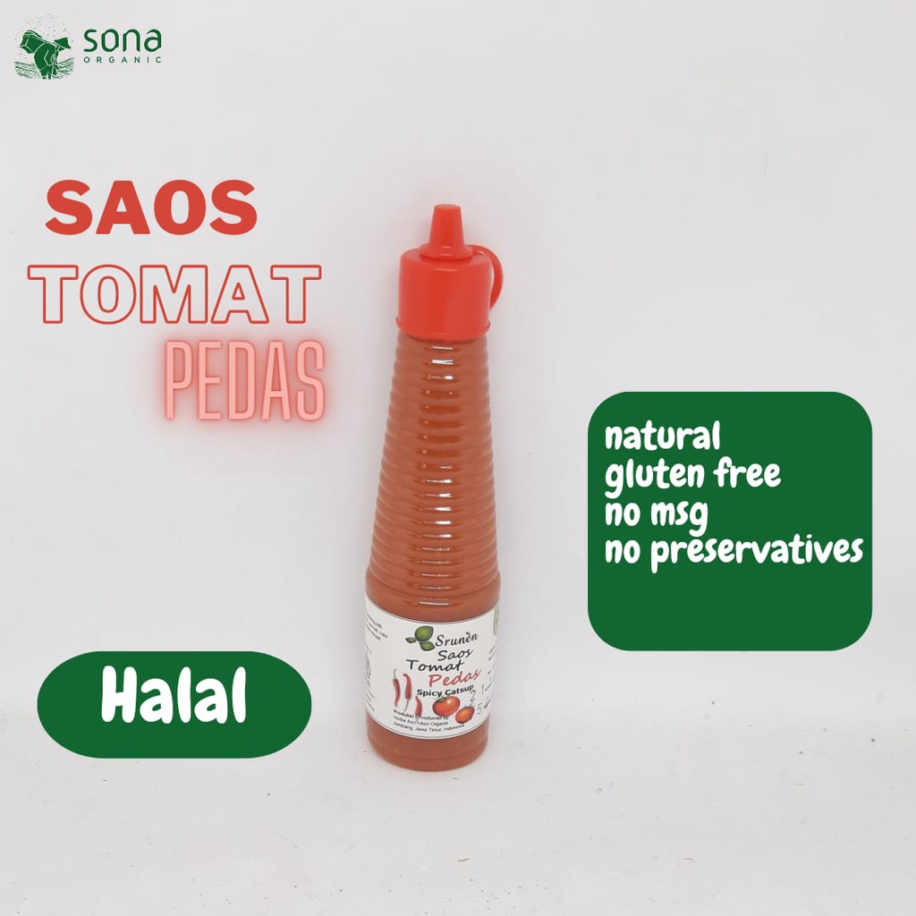 

Saos Tomat Pedas Gluten Free 140 Ml - Srunen - Non MSG
