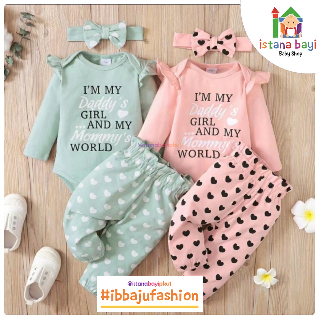 Catell love Fashion - Catell Love Setelan Anak Import Jumper+Bandana 221720/ Setelan Jumper Anak