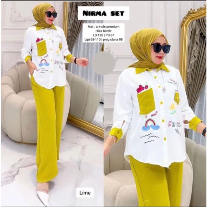 NIRMA SET CRINKLE MOTIF BORDIR LD 110 // NIRMA SETELAN TERBARU WANITA BORDIR // NIRMA ONE SET KEKINIAN TERBARU CRINKLE AIRFLOW // SETELAN PELANGI RARA / SETELAN WANITA VIRAL TERBARU // SETELAN BEST SELLER WANITA KOMBI // SETELAN TERBARU CRINKLE