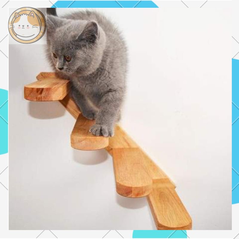 TERBARU tangga pijakan lompatan kucing kayu / tatakan kucing / tempelan dinding mainan kucing