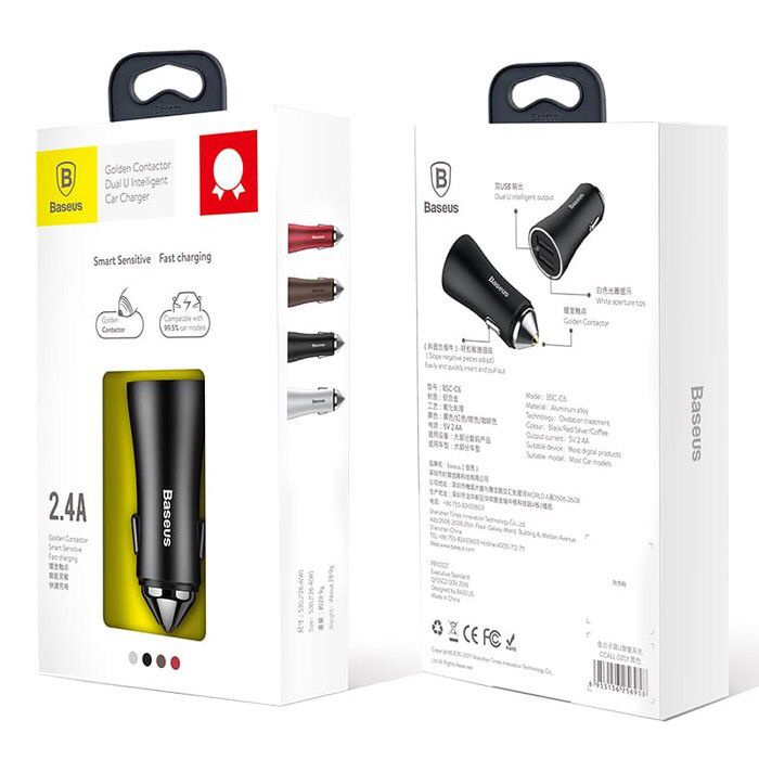 BASEUS - Car Charger | Golden Contactor Pro Dual Quick Charger Car 40W