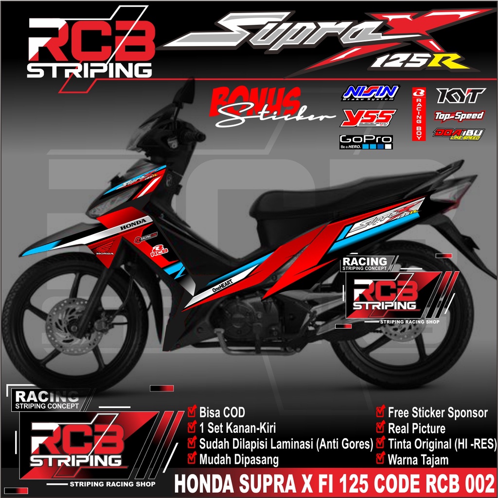 Striping List Variasi Supra X 125 Sticker List Motor Supra X FI 125 stiker supra fi 125 fi RCB 002