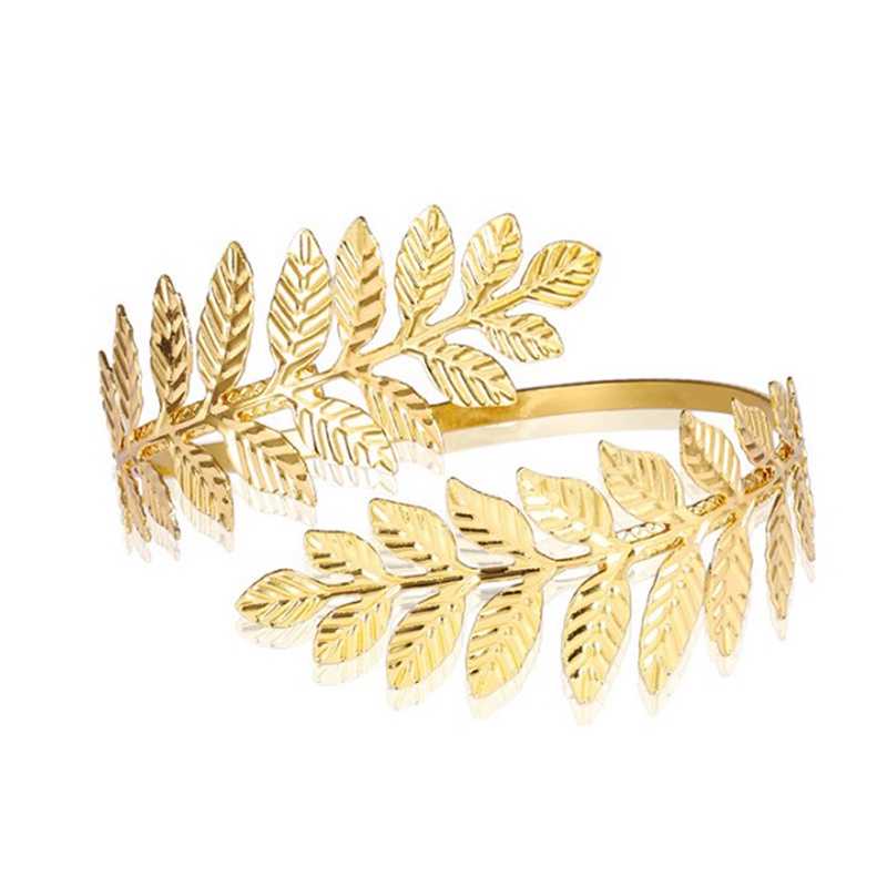 Gelang Daun Laurel Romawi Yunani Logam Ban Lengan Upper Arm Cuff Armlet